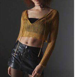 NWT Cropped Knit Chainmail Sweater